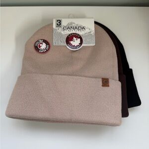 NWT 3 Pack Canada Weather Gear Beanie Hats Unisex Warm Soft Winter Hats